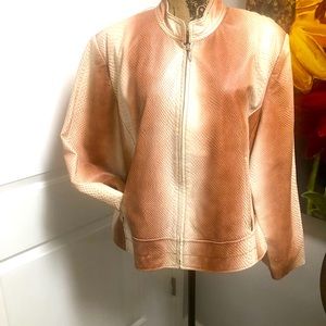 Leather python embossed jacket